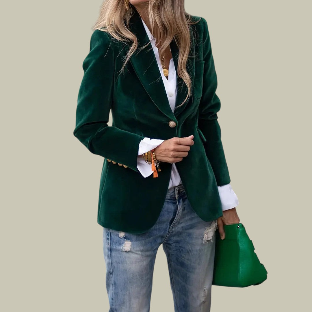 Womens Elegant Velvet Blazer