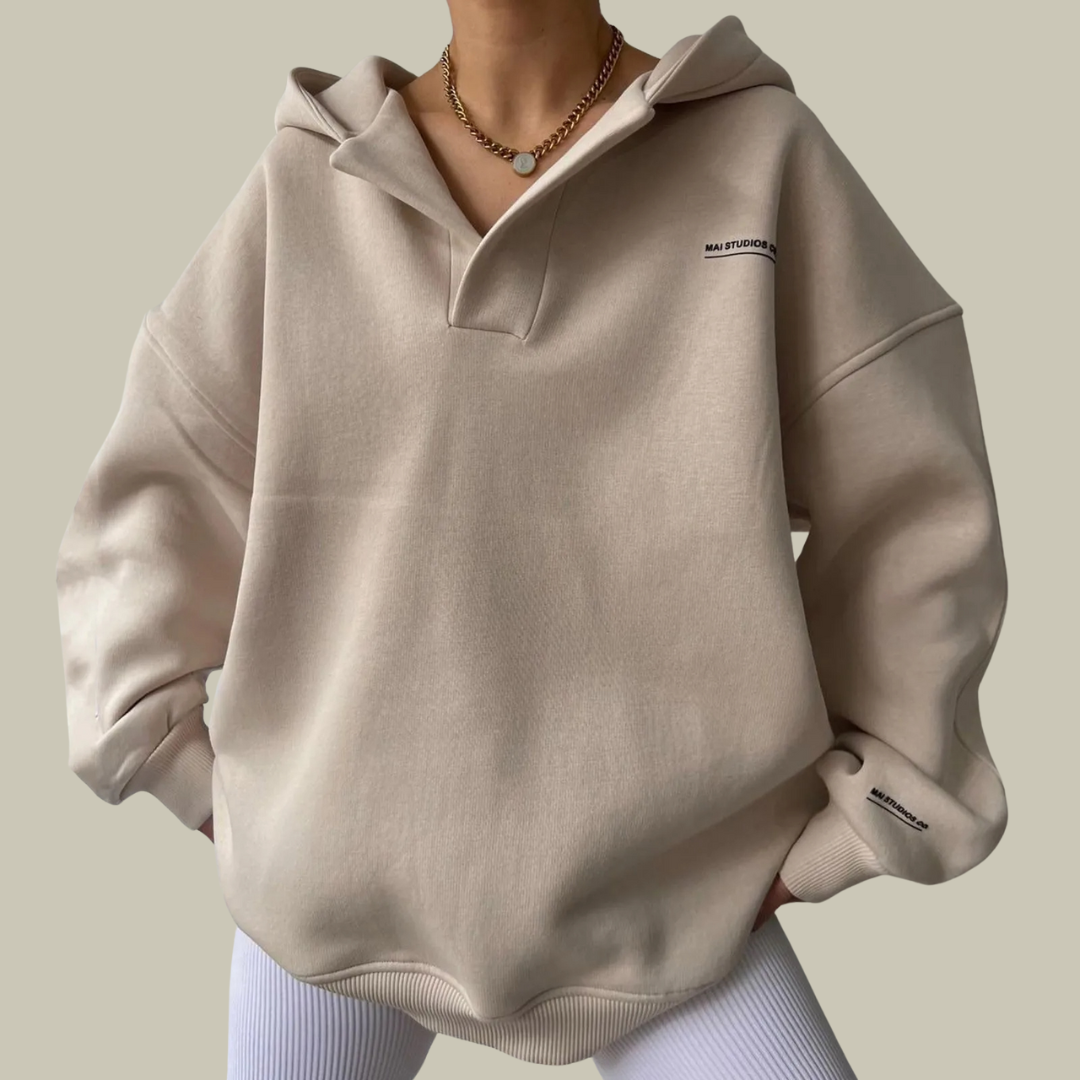 Lux & Classy • Women's Oversized Warm V-neck Hoodie