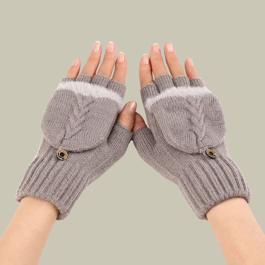 Womens Warm Knitted Finger Gloves