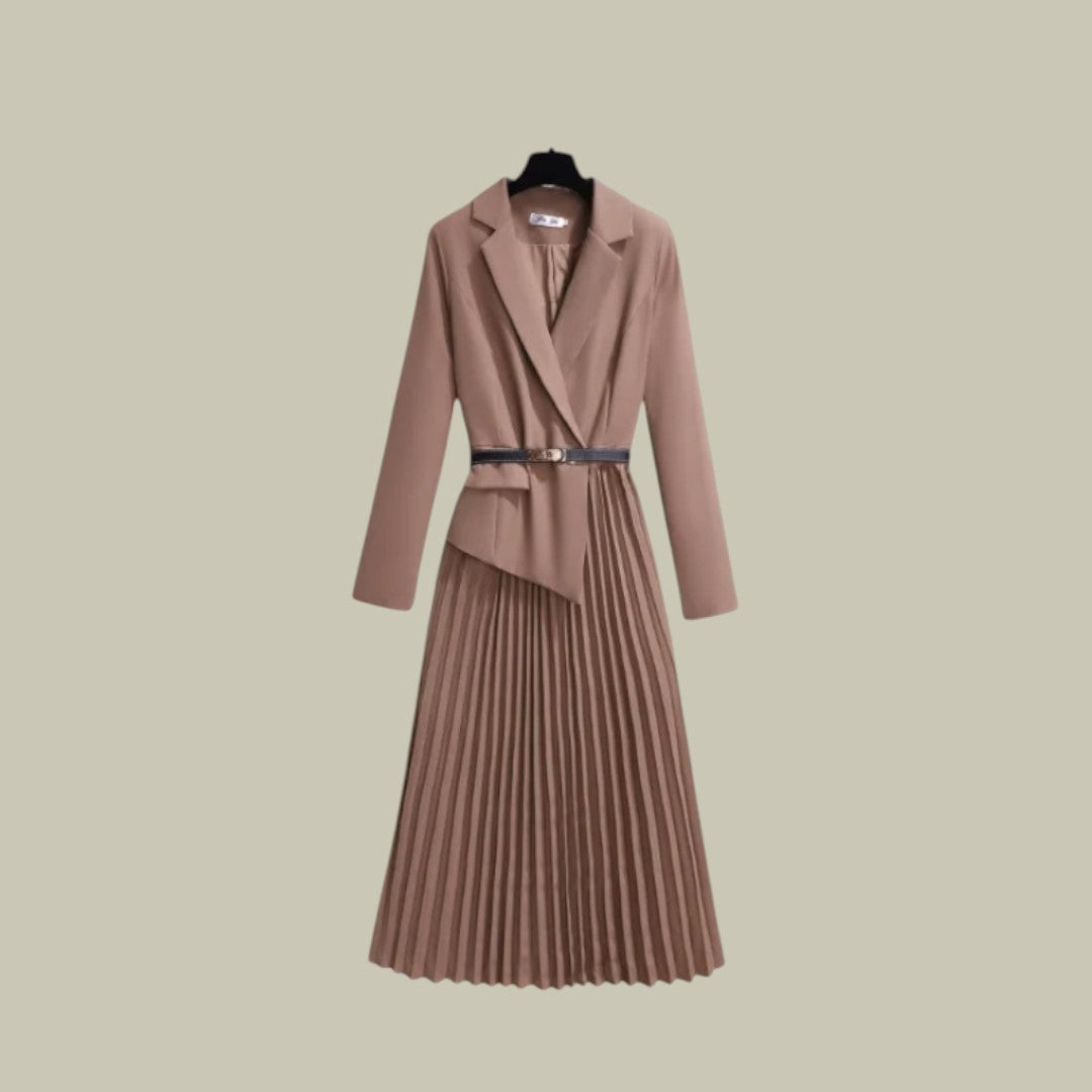 Womens Blazer Dress Pleated Formal
