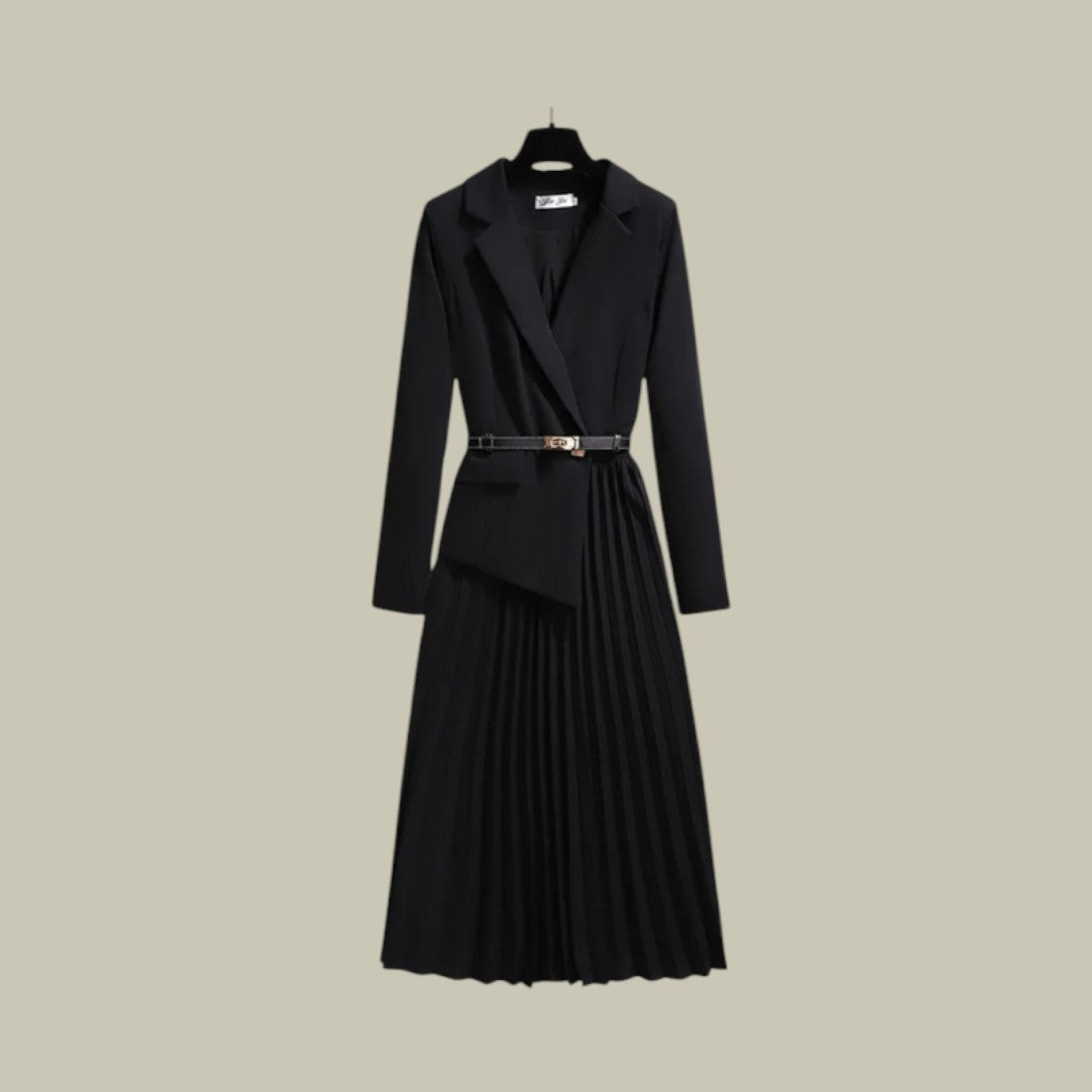 Womens Blazer Dress Pleated Formal