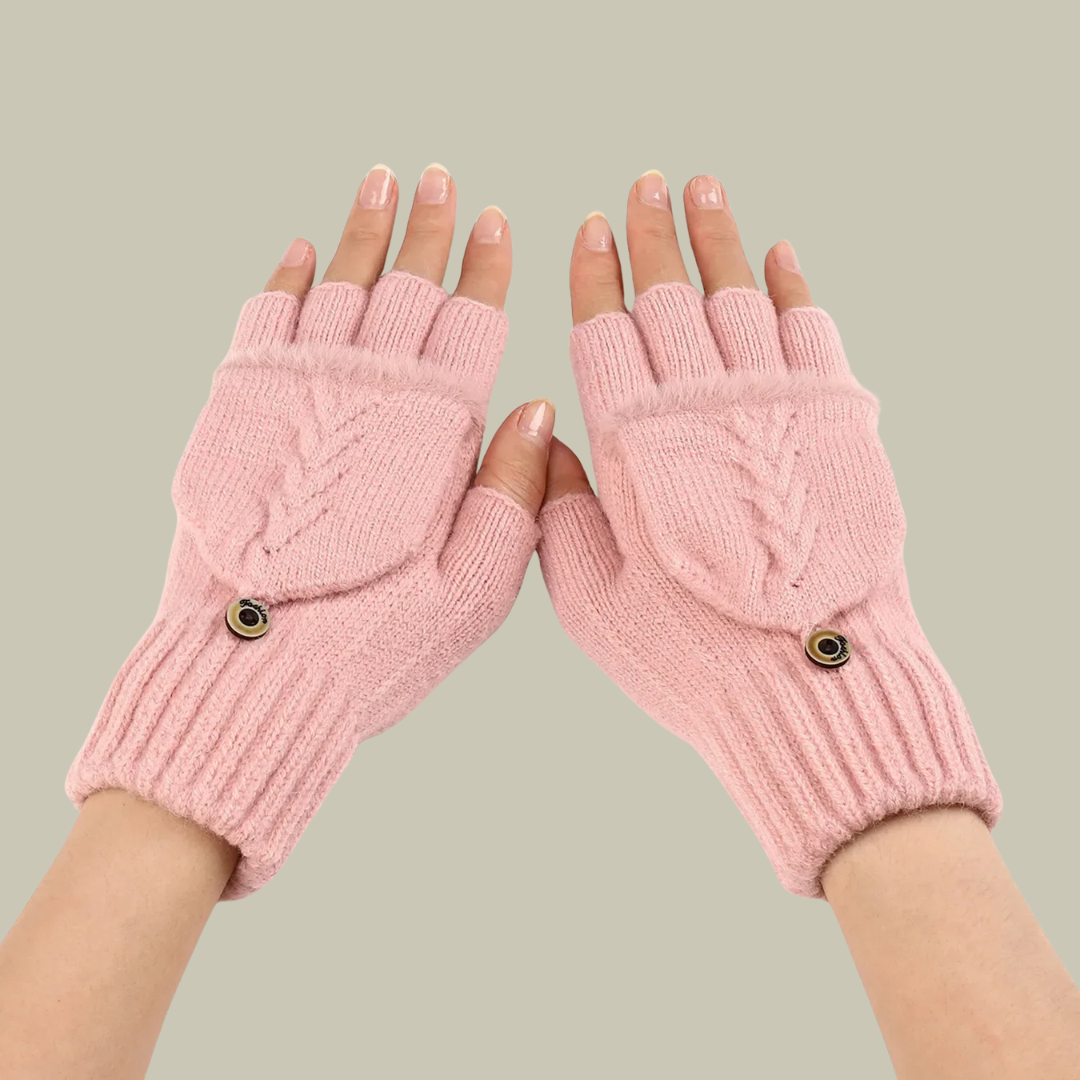 Womens Warm Knitted Finger Gloves