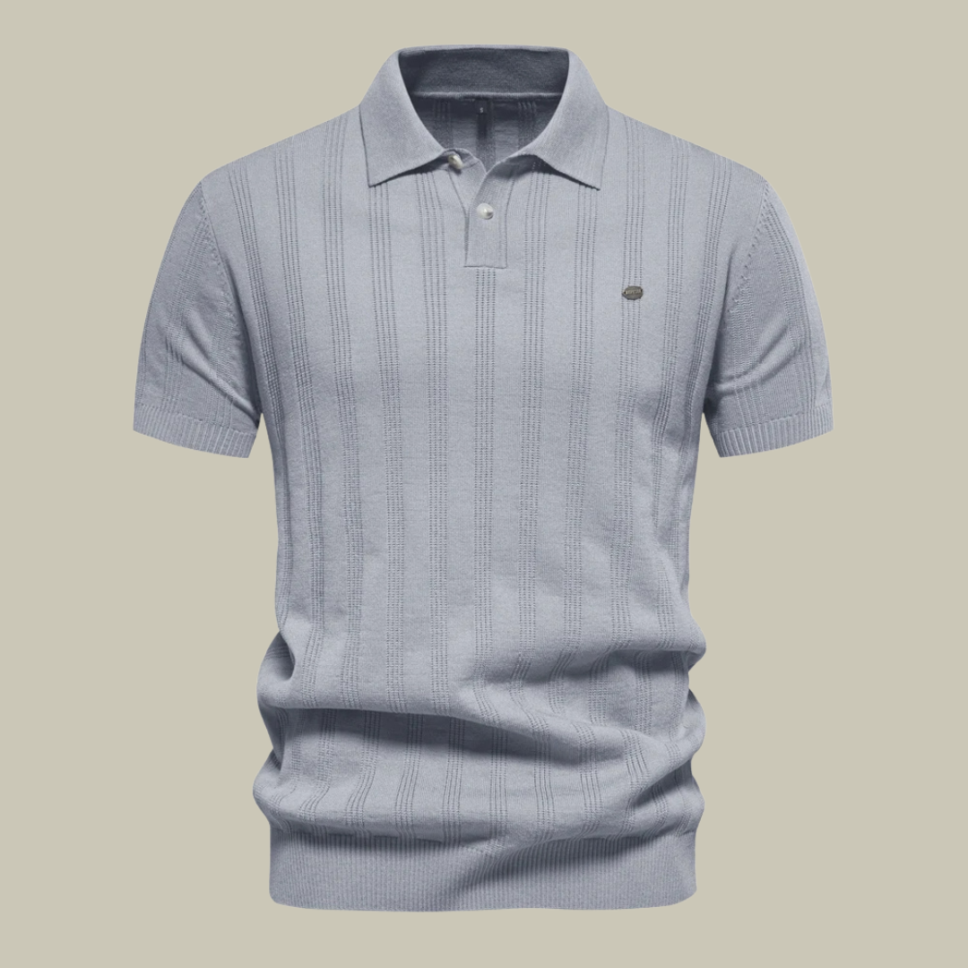 Lux & Classy • Men's Casual Ribbed Knitted Polo Shirt