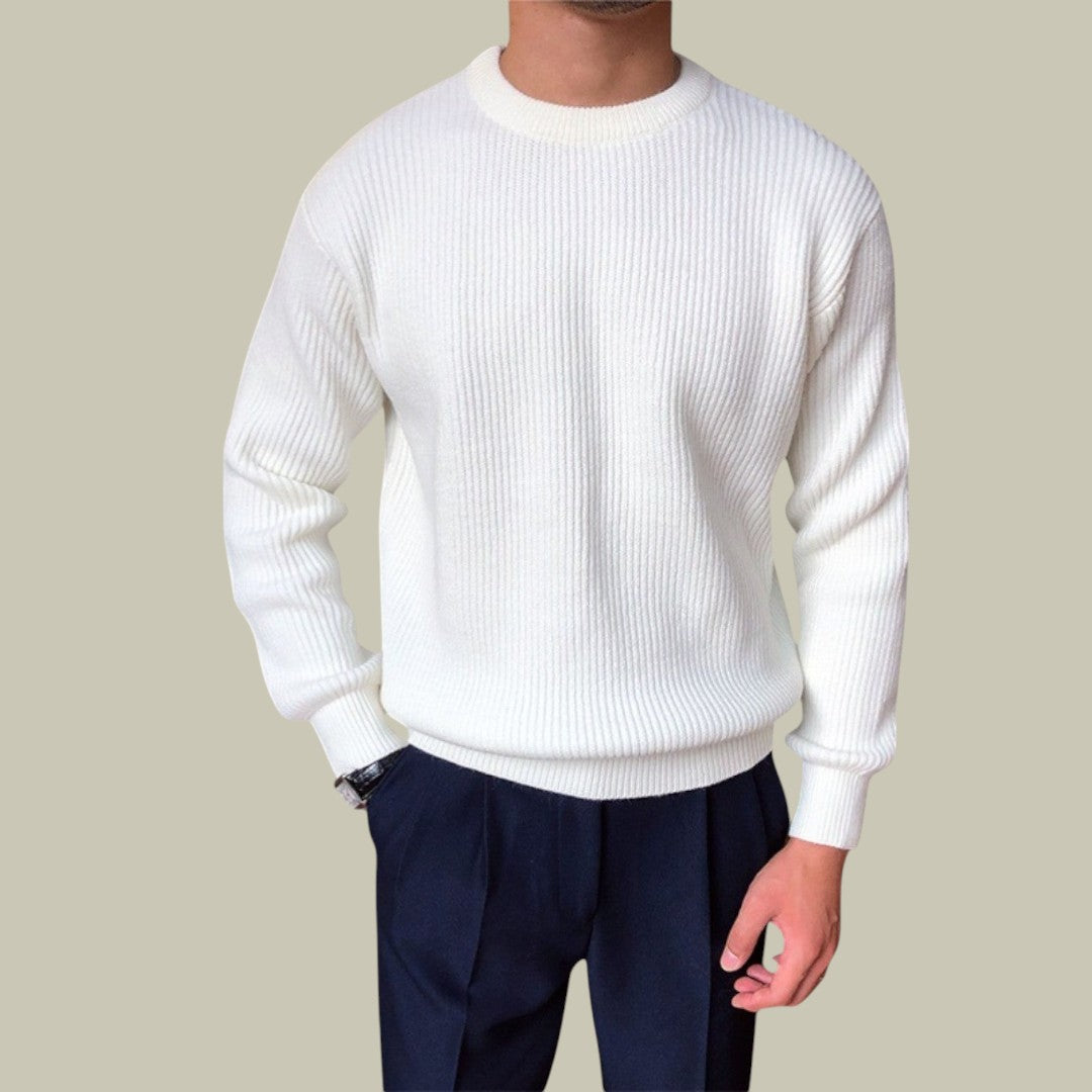Mens Sweater Knitted Ribbed