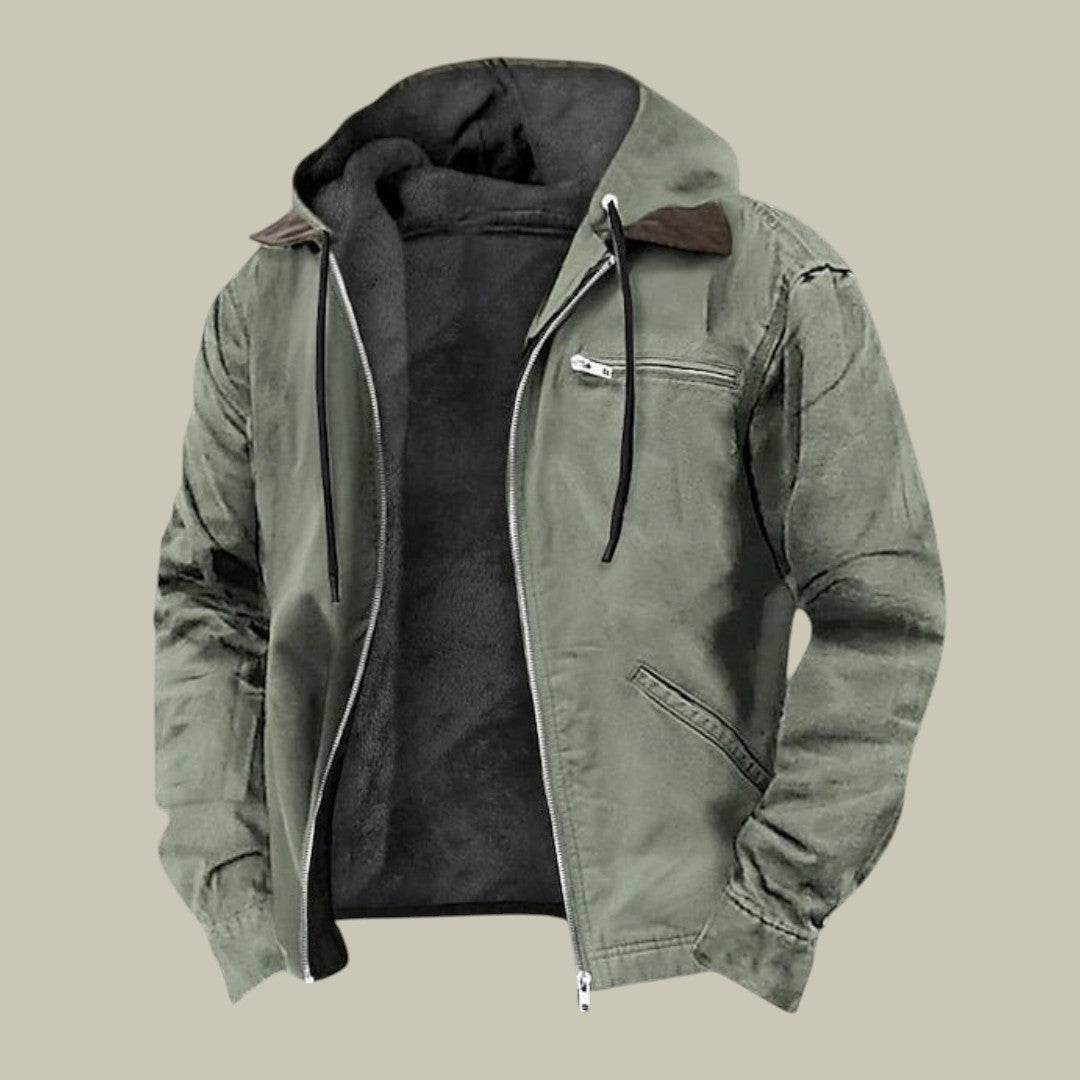 Mens Jacket Hooded Autumn Warmth
