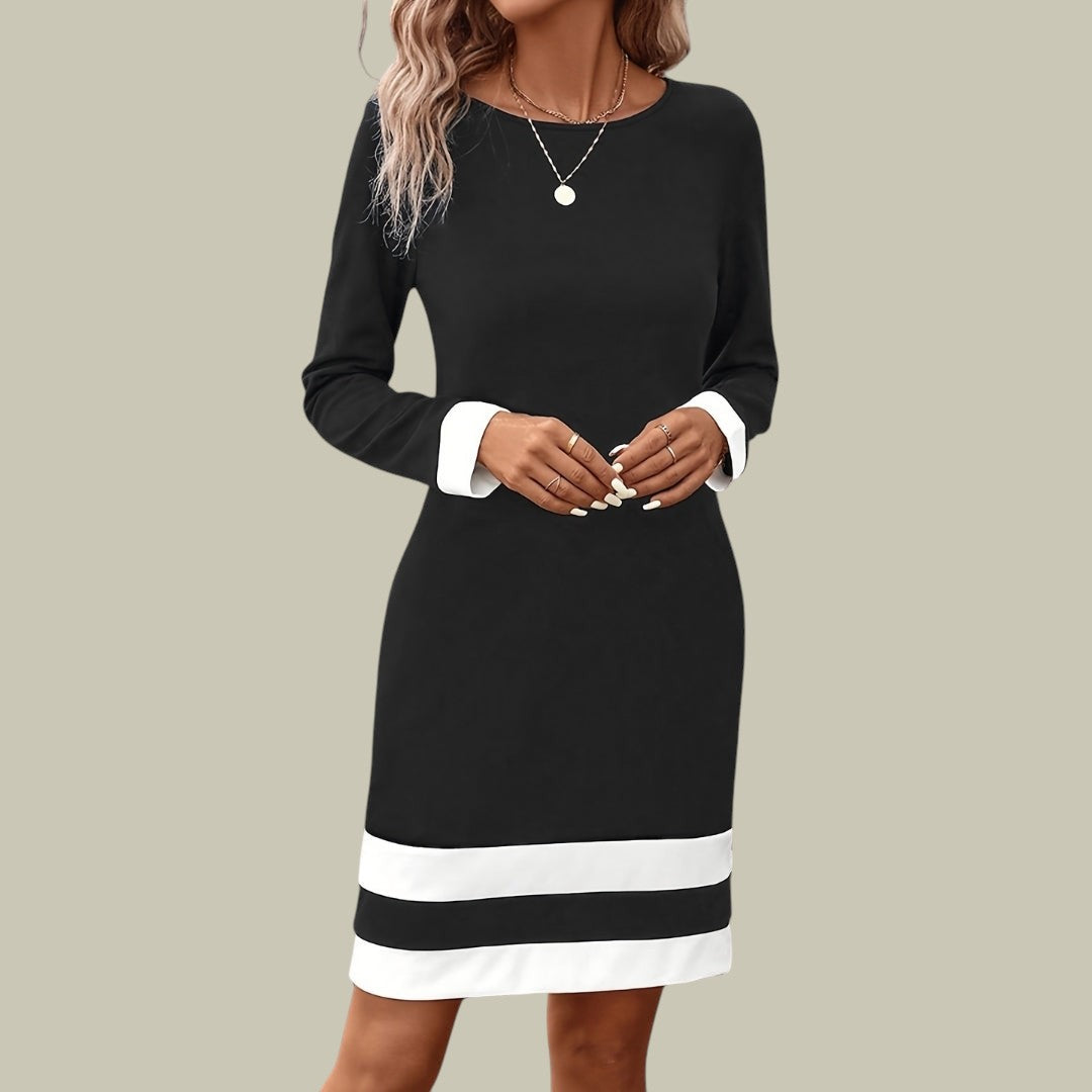 Womens Dress Long Sleeve Midi Shift