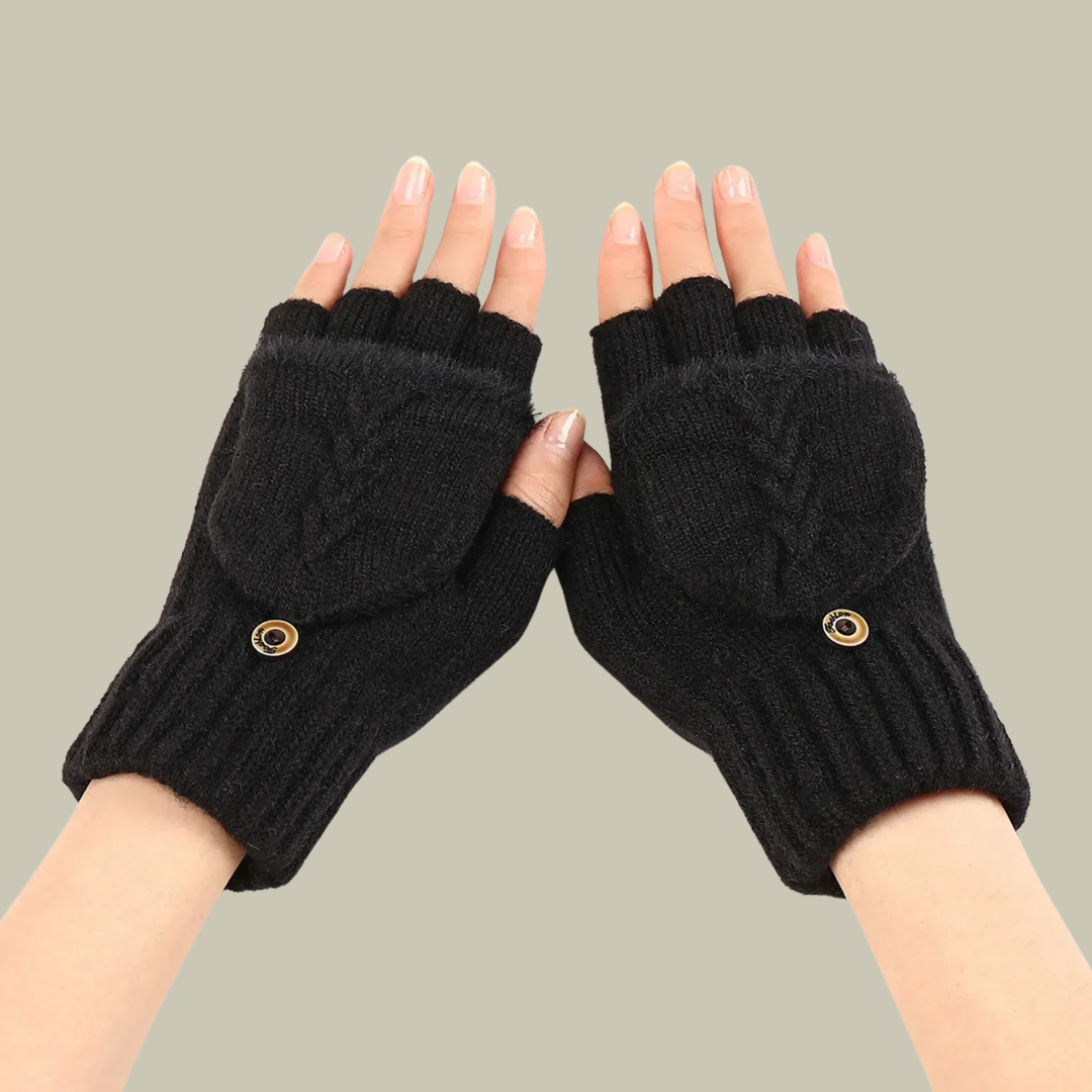Womens Warm Knitted Finger Gloves