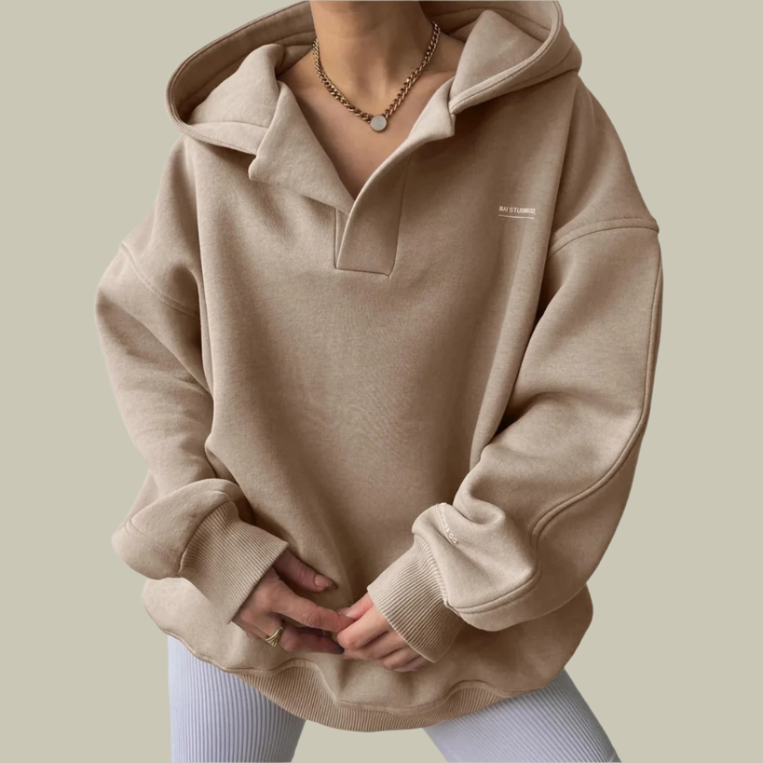 Lux & Classy • Women's Oversized Warm V-neck Hoodie