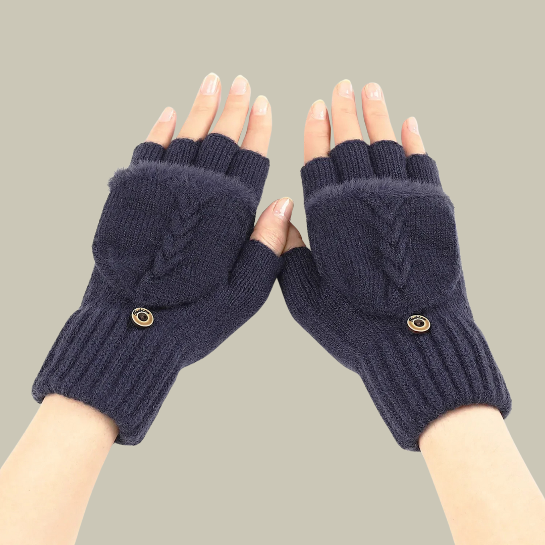 Womens Warm Knitted Finger Gloves