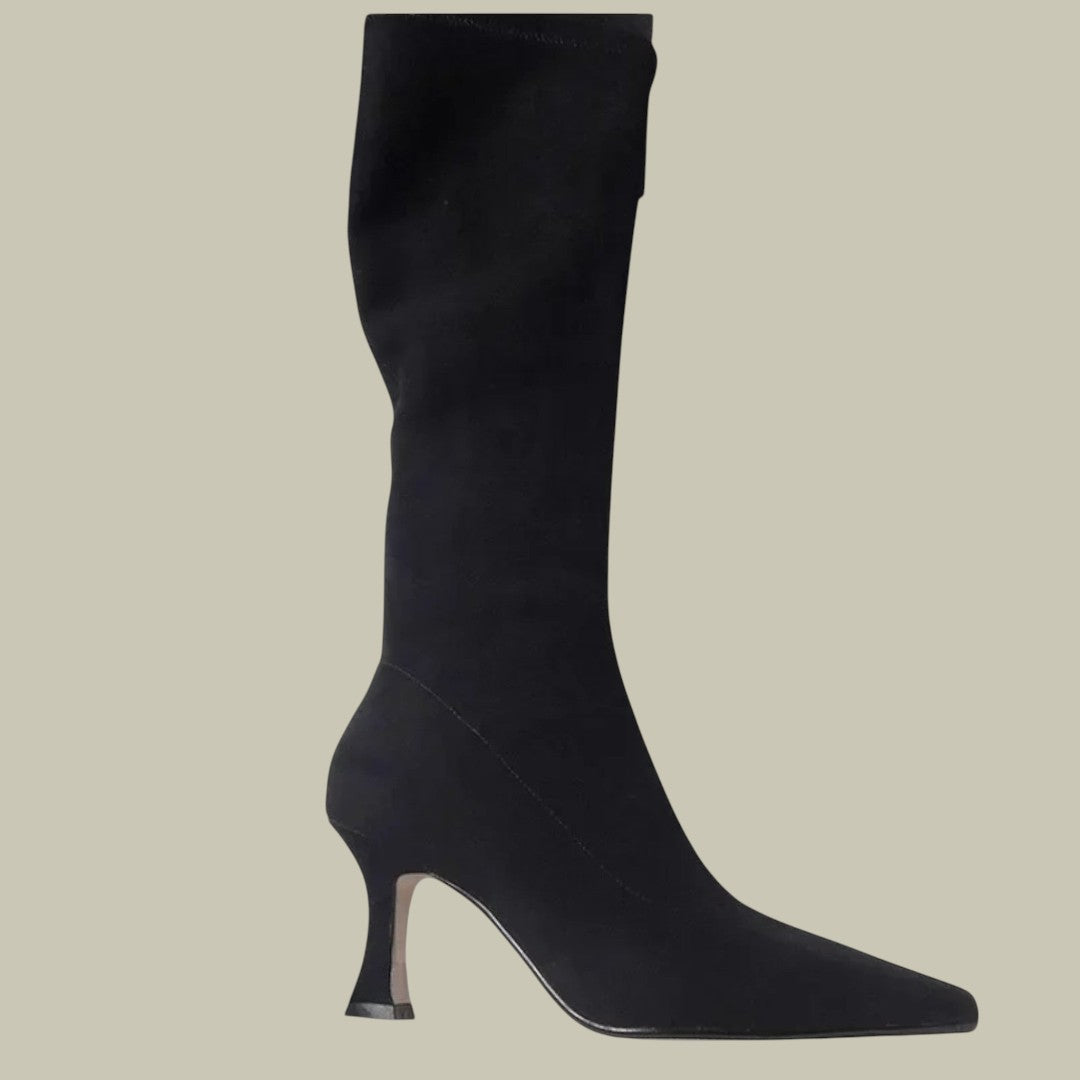 Womens Suede High Heeled Boots