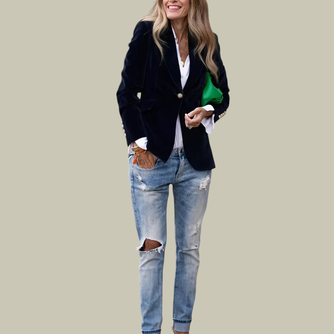 Womens Elegant Velvet Blazer