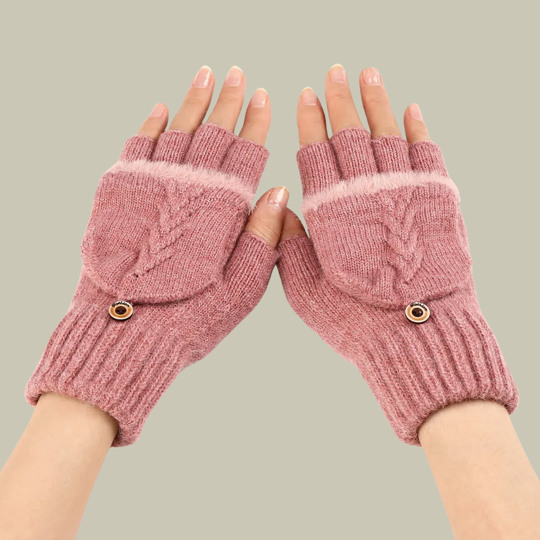 Womens Warm Knitted Finger Gloves