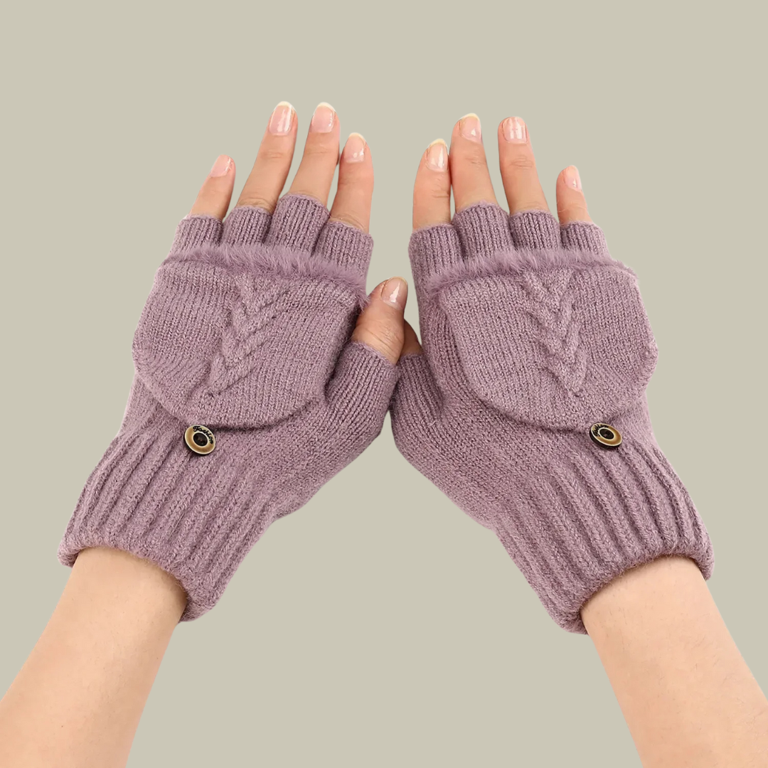 Womens Warm Knitted Finger Gloves