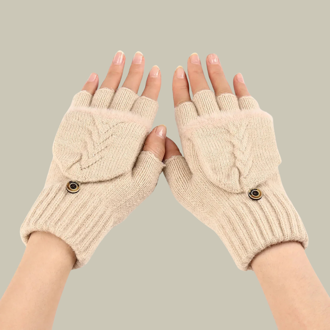 Womens Warm Knitted Finger Gloves