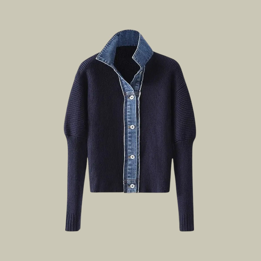Womens Stylish Navy Knit Cardigan