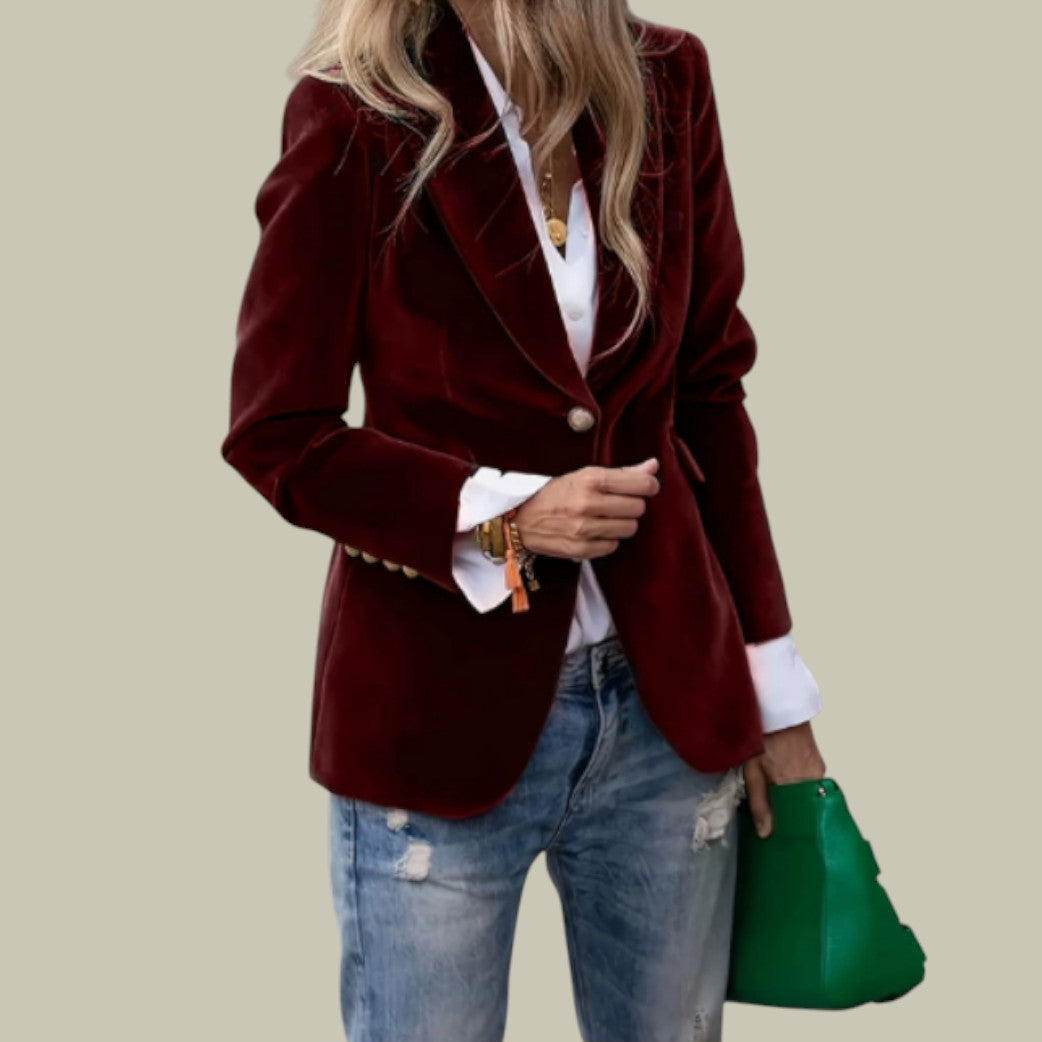 Womens Elegant Velvet Blazer