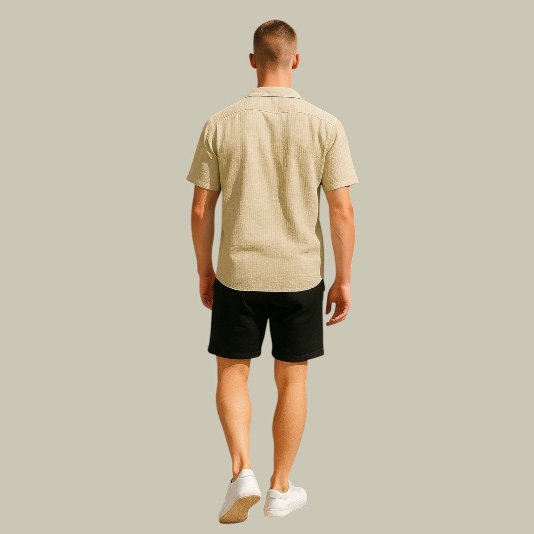 Mens Breathable Casual Linen Shirt