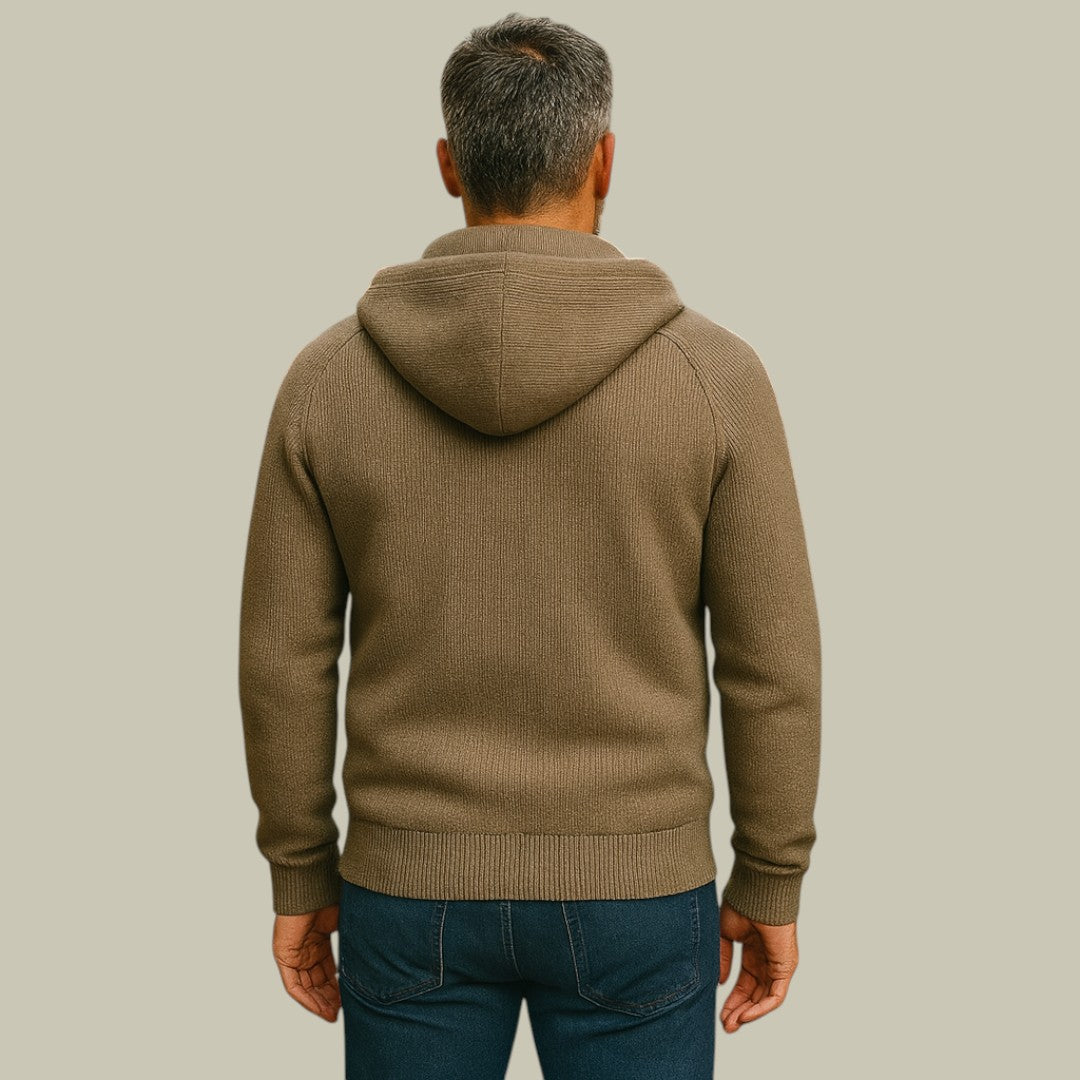 Pure Cashmere Hooded Cardigan for Men