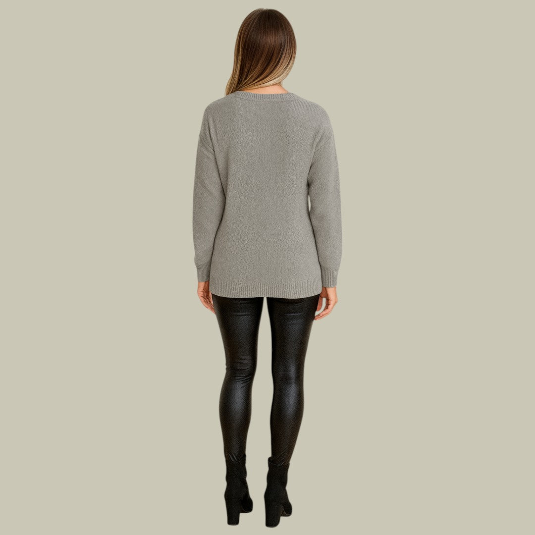 Womens Knitted Sweater V Neck