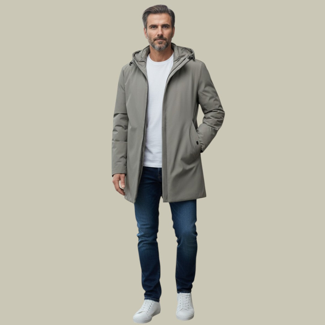 Mens Warm Winter Jacket Long Hooded