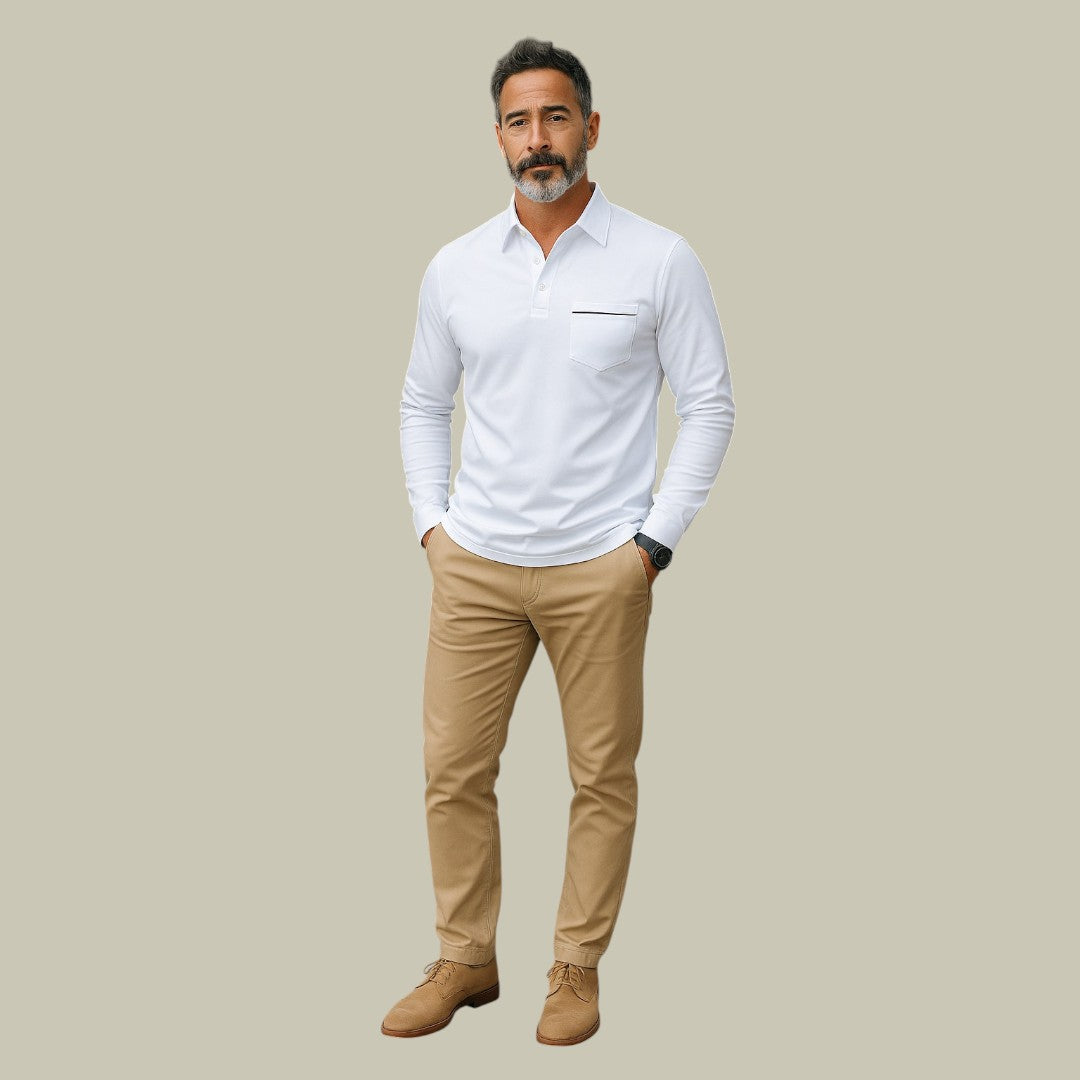 Lux & Classy • Men’s Casual Long-Sleeve Polo Shirt