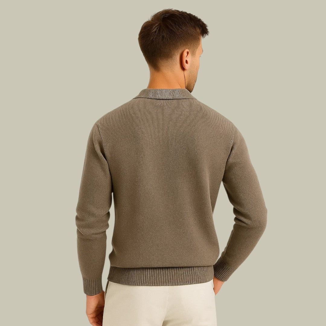 Mens Polo Sweater Long Sleeve