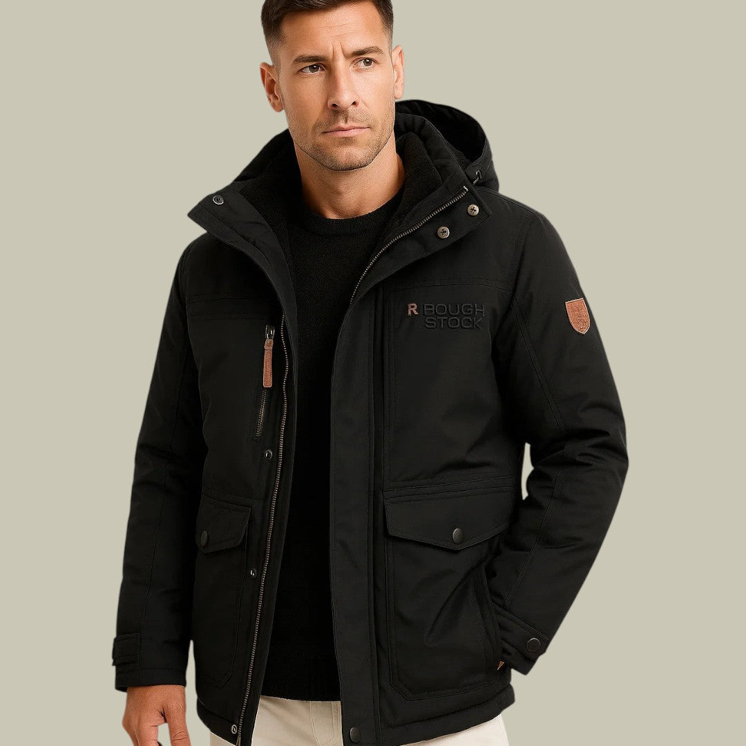Mens Outdoor Jacket Hooded Pockets