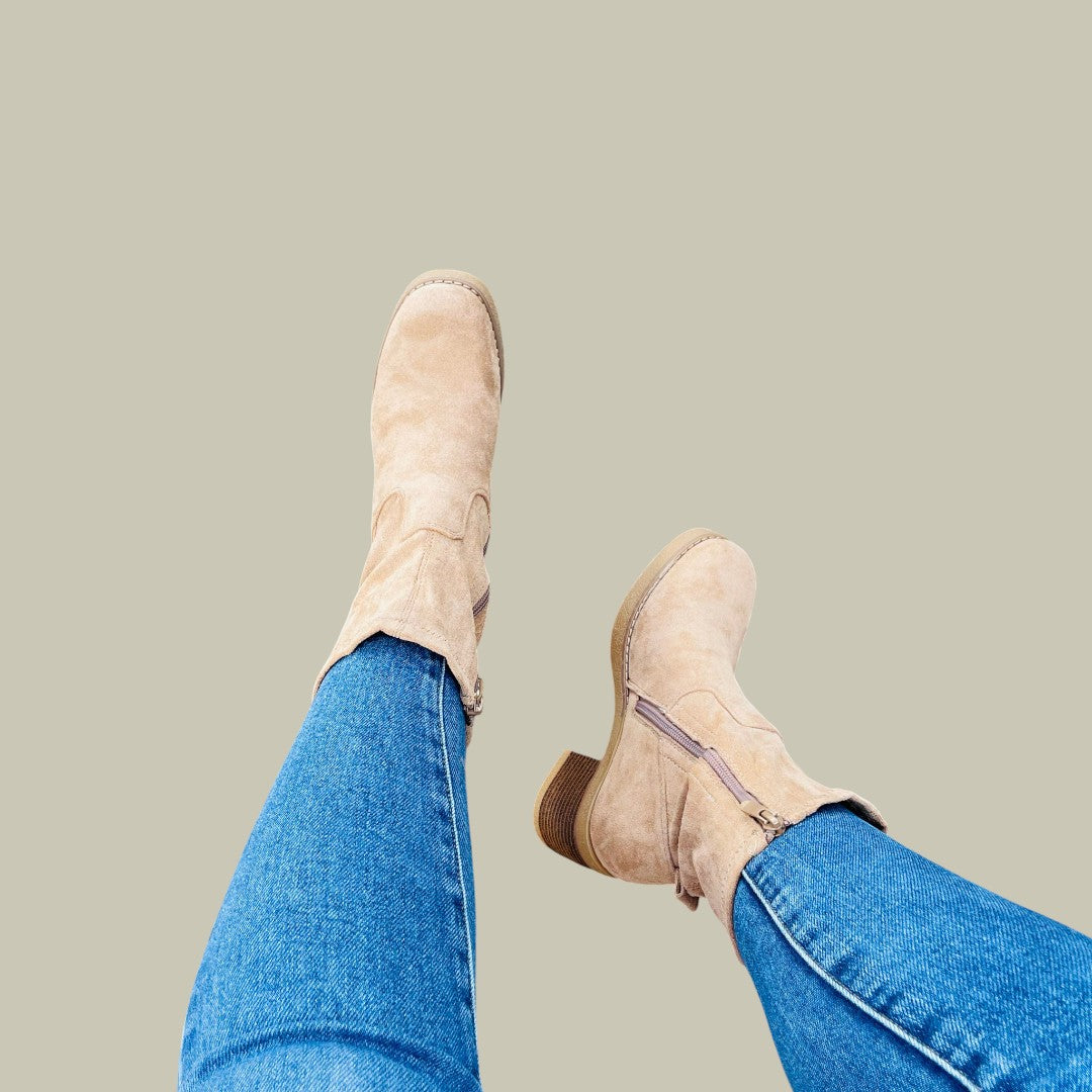 Womens Boots Suede Khaki