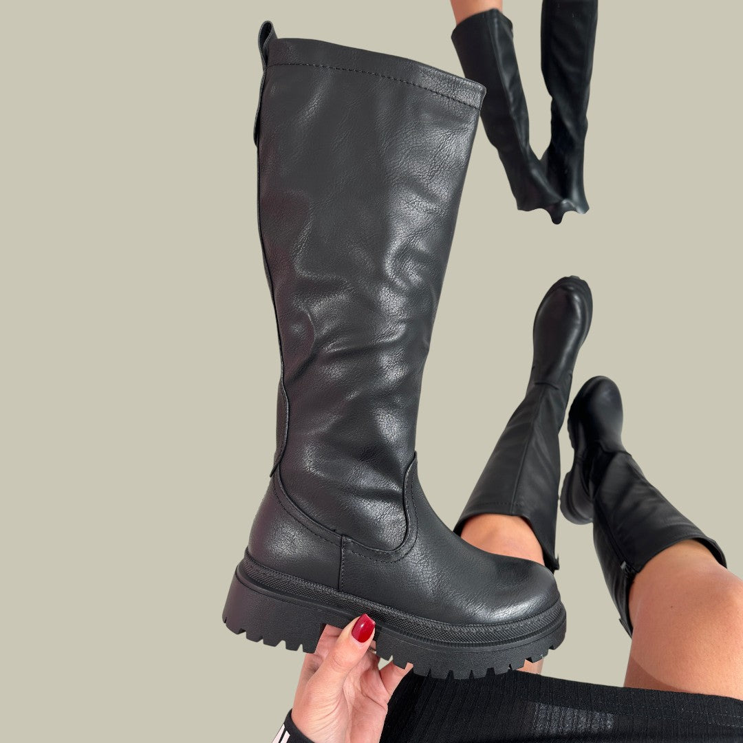 Womens Elegant Black High Boots Black