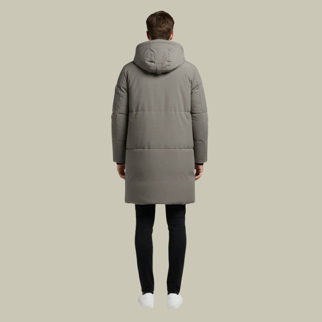 Mens Long Jacket Hooded Puffer