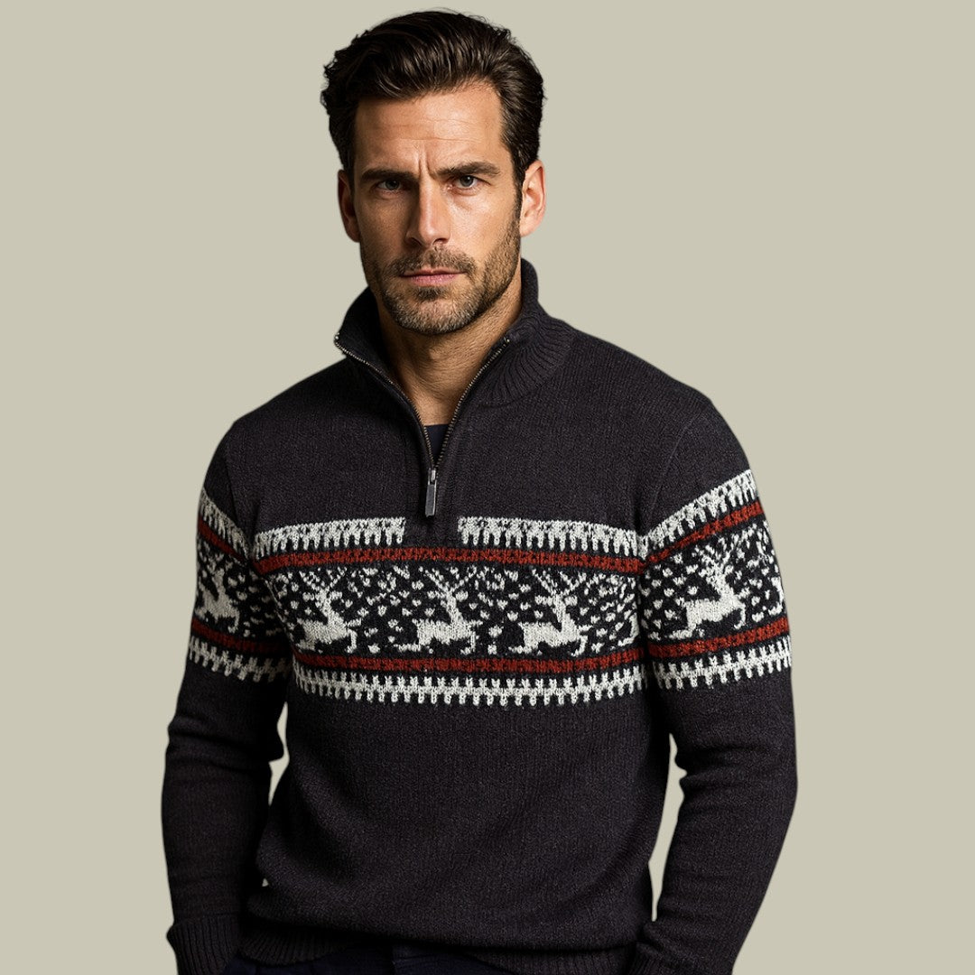 Mens Christmas Half Zip Sweater
