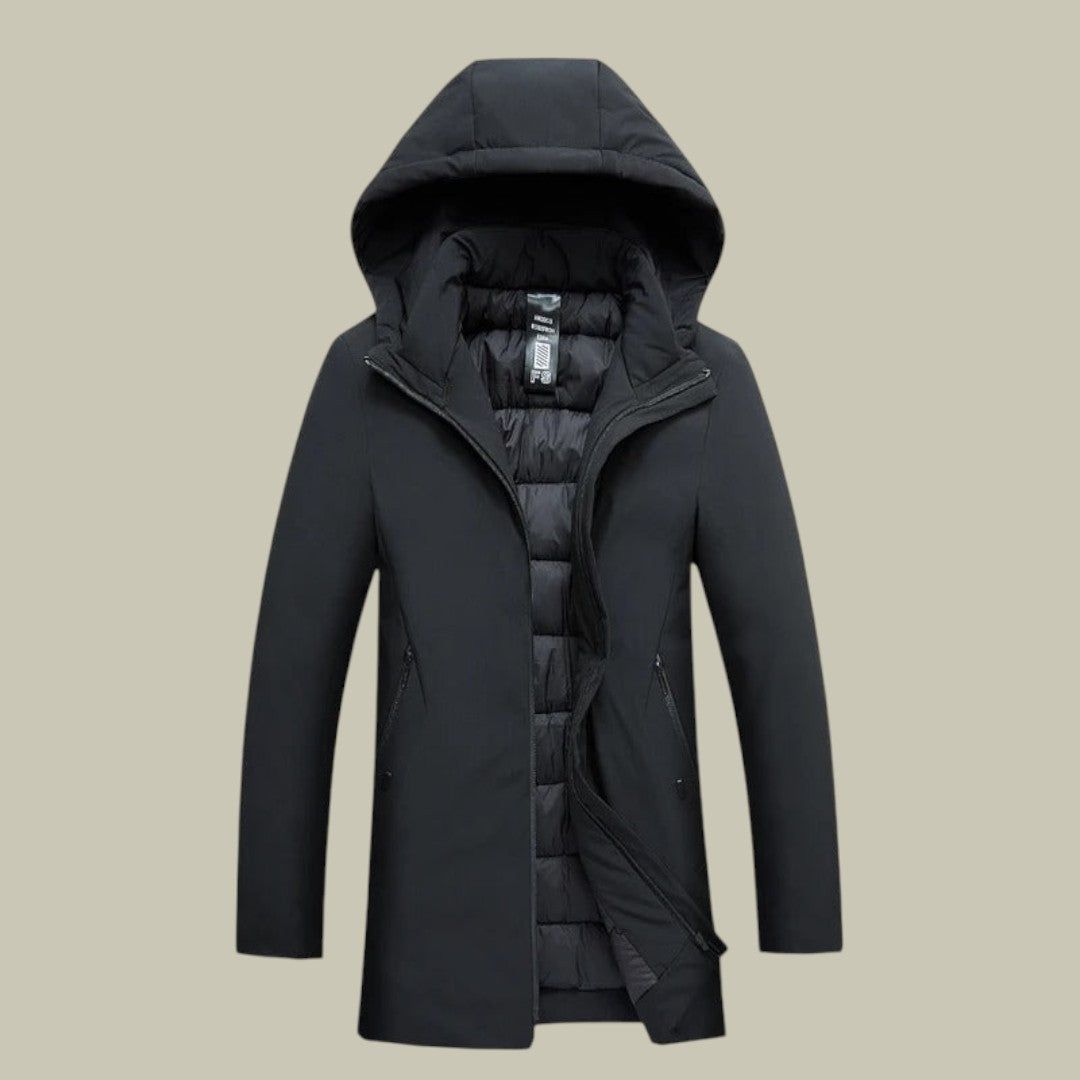 Mens Warm Winter Jacket Long Hooded