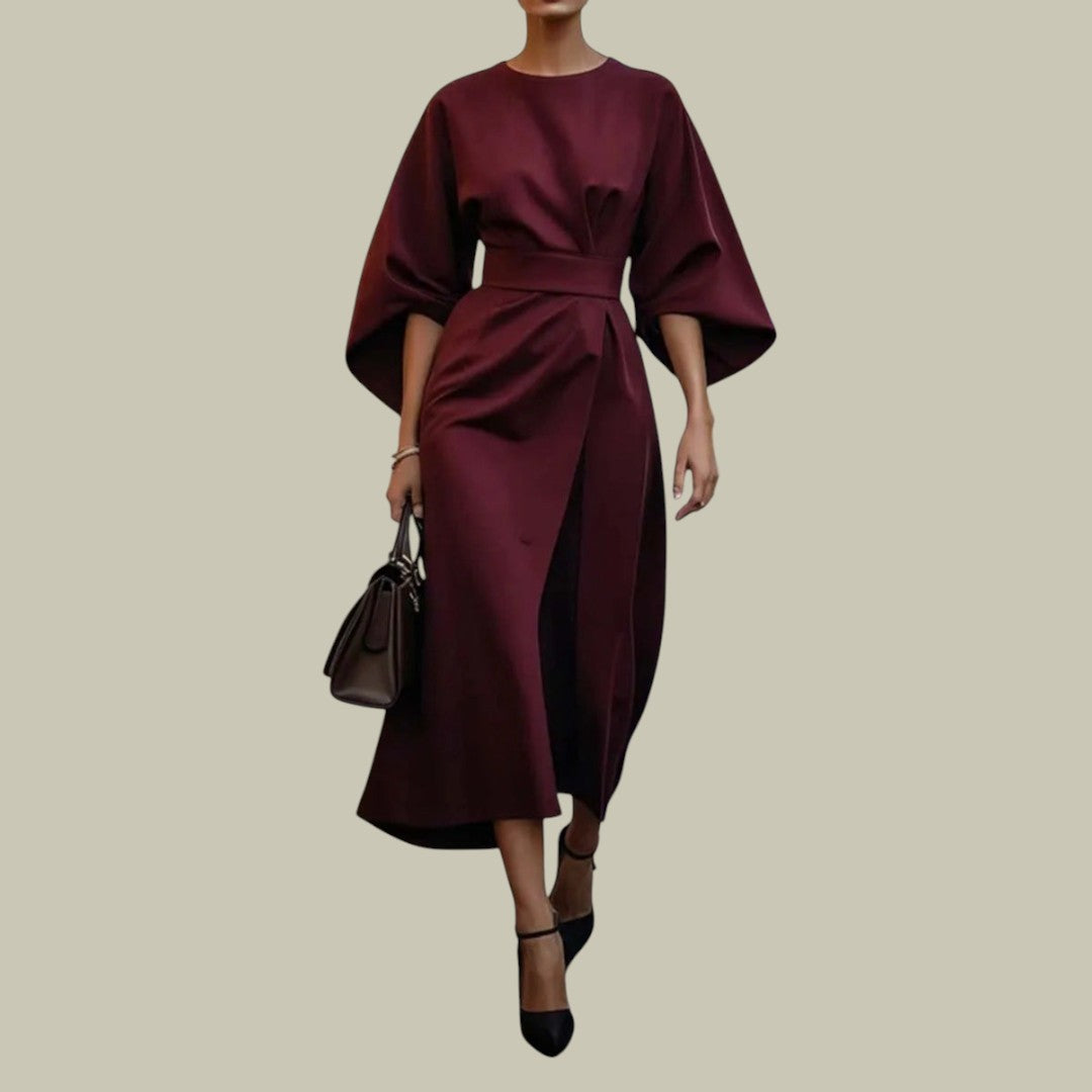 Womens Elegant Belted Dress