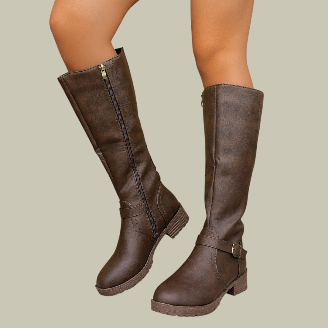 Womens High Boots with Zipper