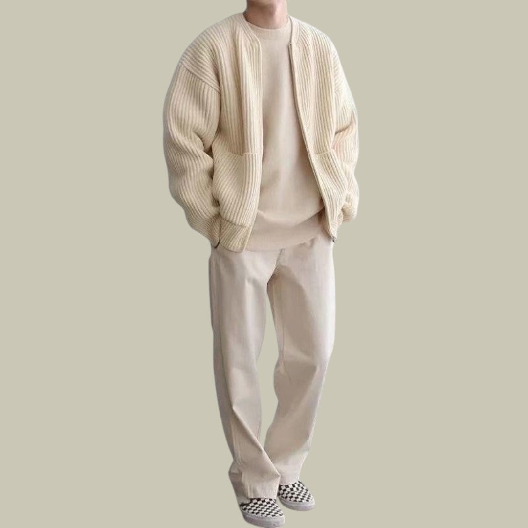 Mens Knitted Cardigan Oversized