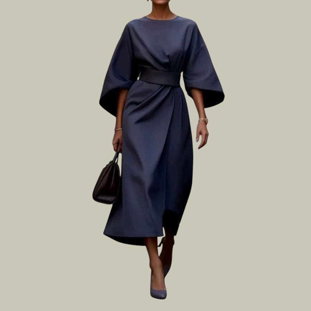 Womens Elegant Belted Dress