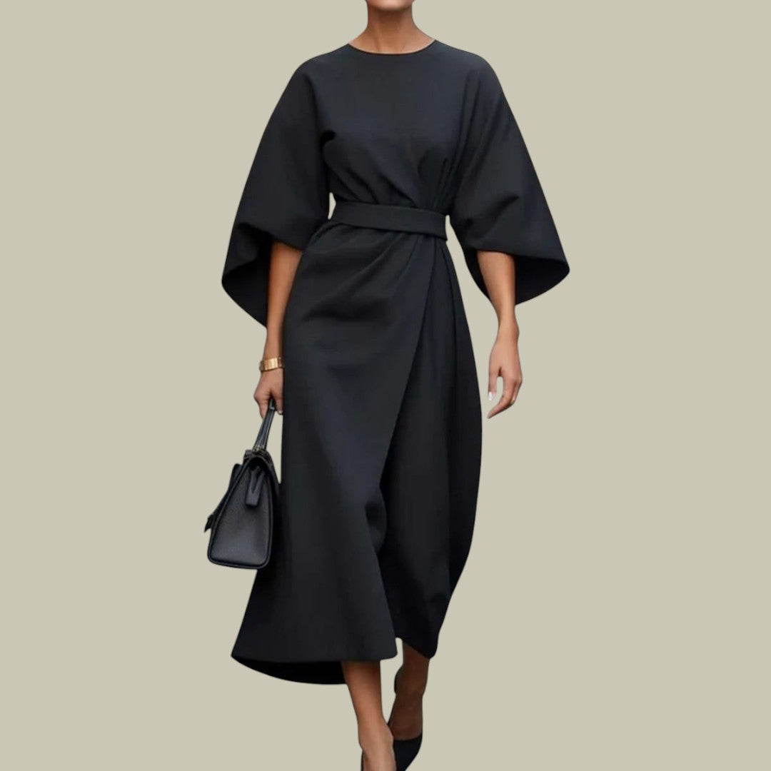 Womens Elegant Belted Dress