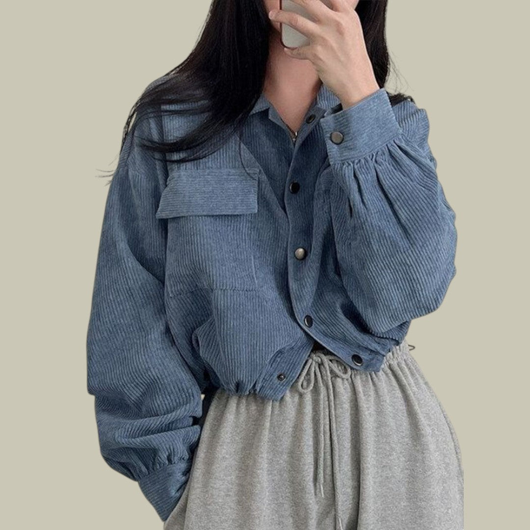 Womens Jacket Corduroy Cropped