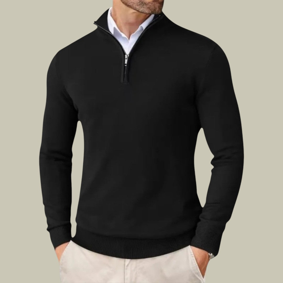 Mens Half-Zip Sweater Slim Fit Premium