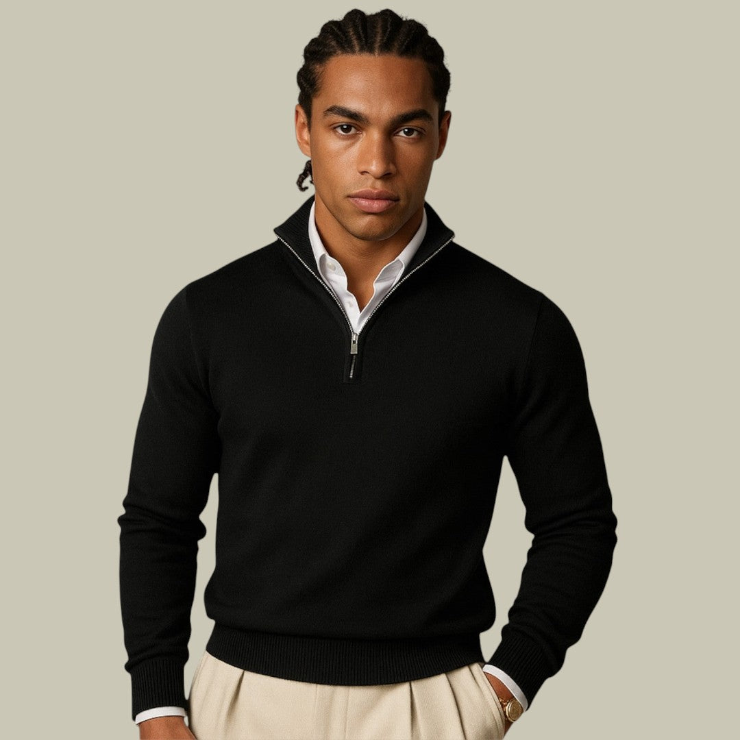 Mens Half-Zip Sweater Slim Fit Premium