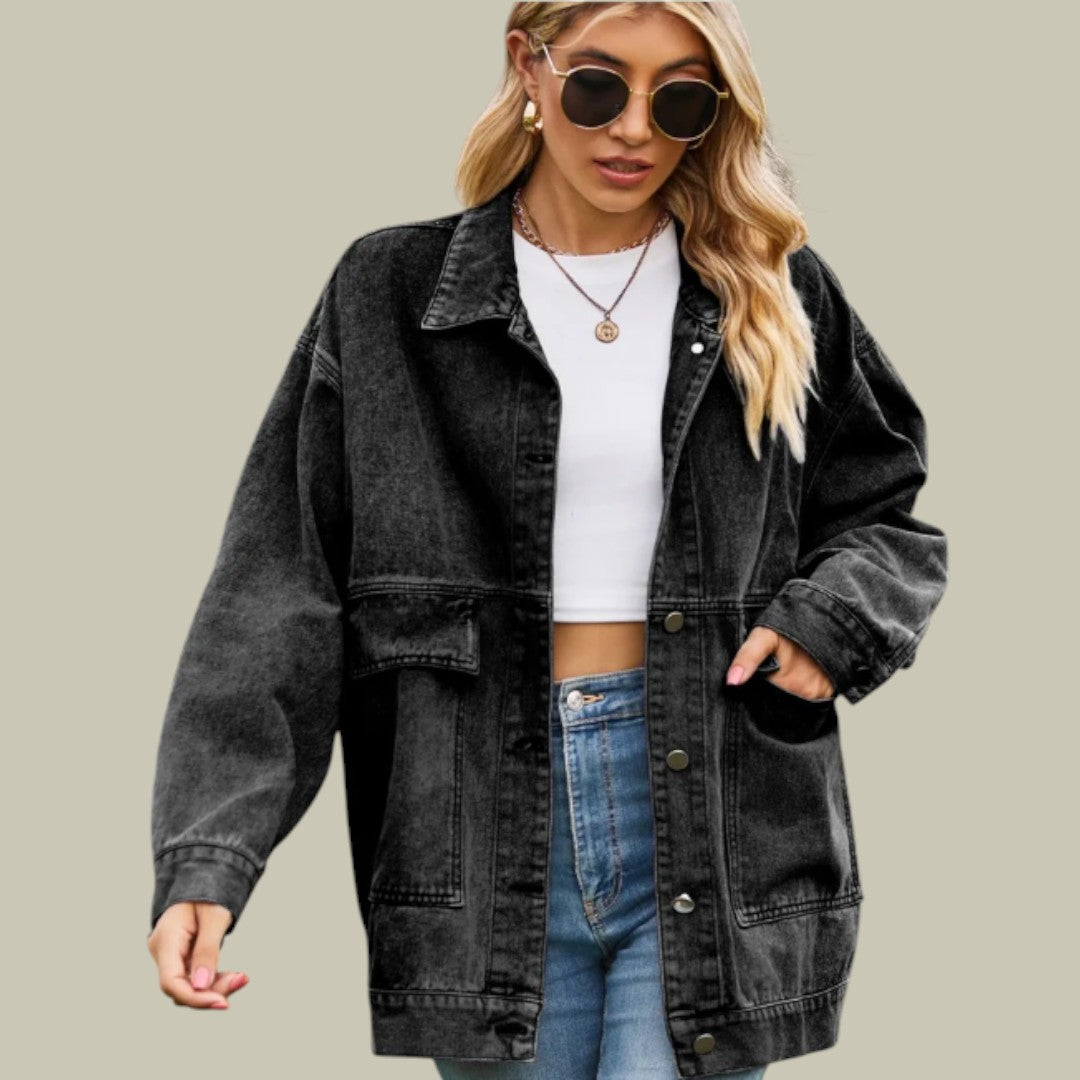 Womens Denim Jacket Oversized Autumn