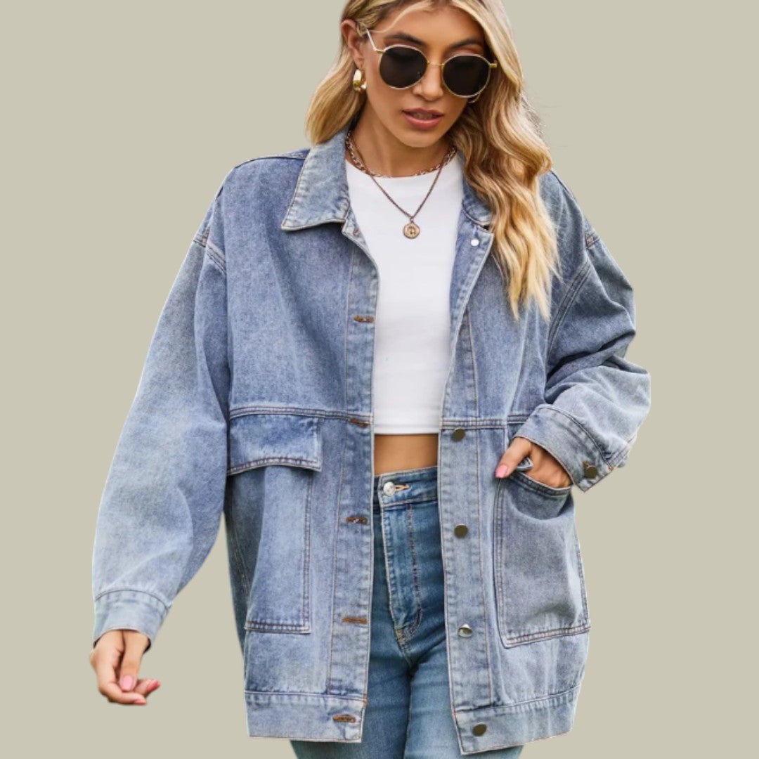 Womens Denim Jacket Oversized Autumn