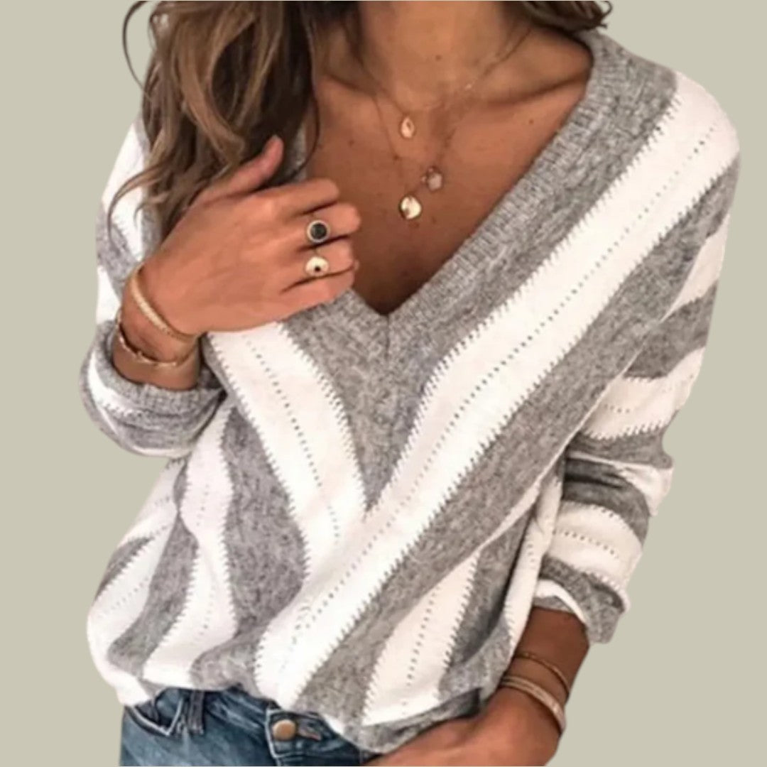 Womens Jumper Striped Autumn