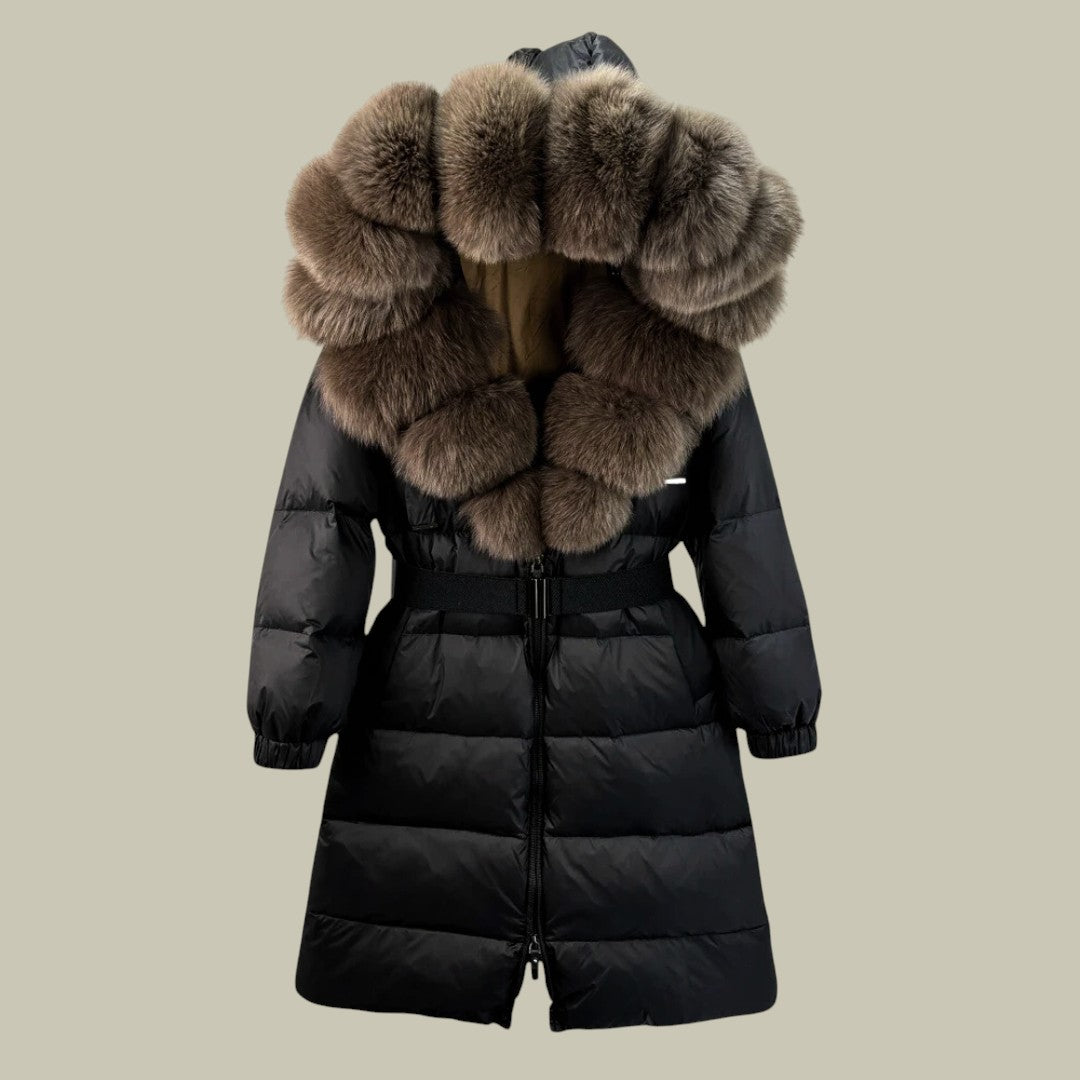 Womens Luxurious Winter Parka with Belt