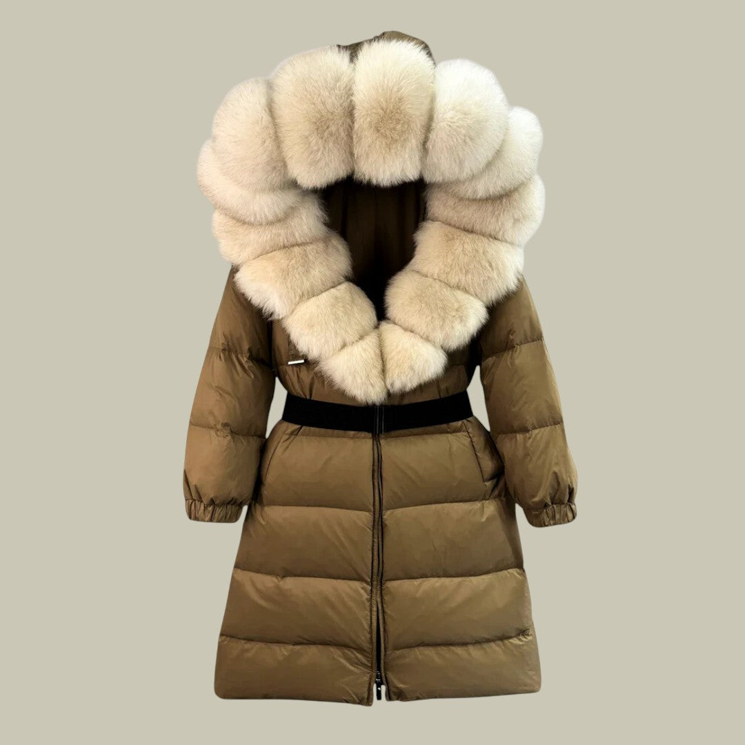 Womens Luxurious Winter Parka with Belt