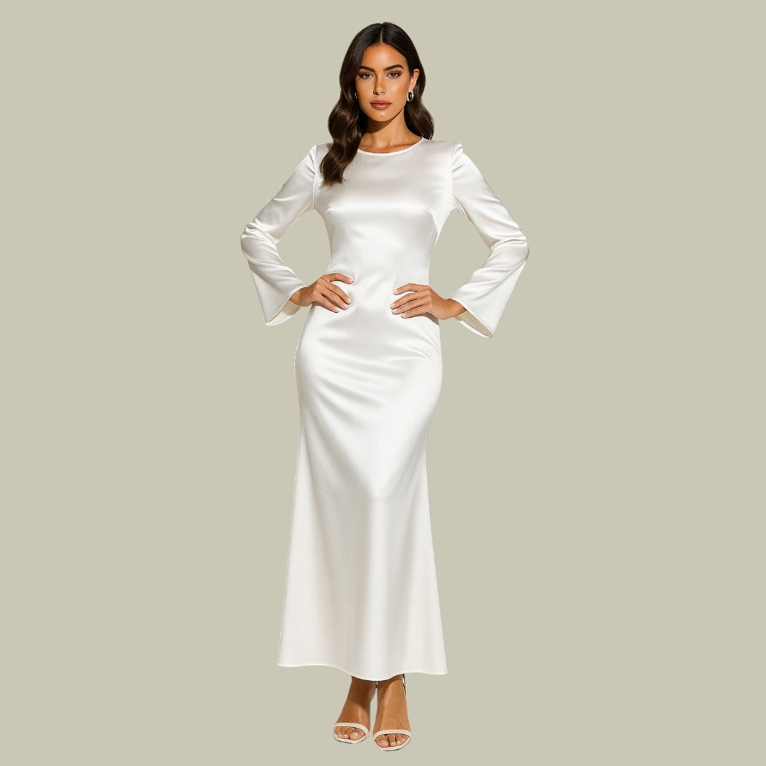 Womens Long Sleeve Evening Gown