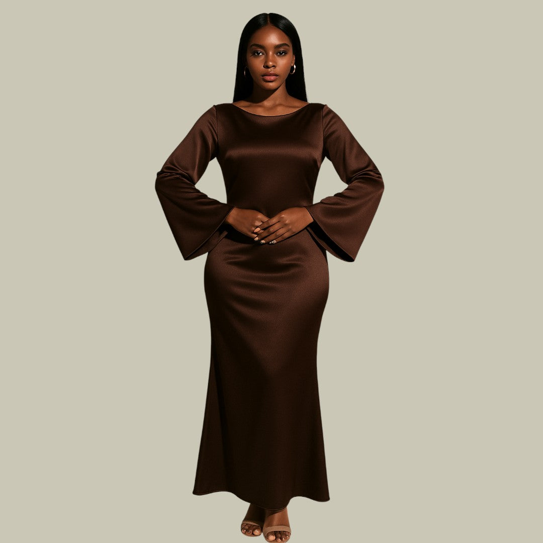 Womens Long Sleeve Evening Gown