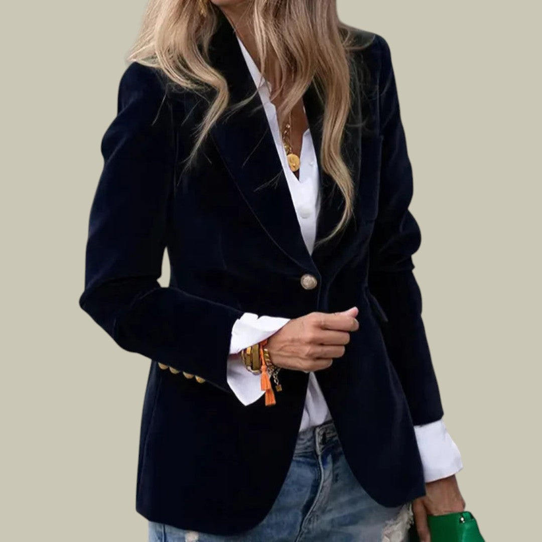 Womens Elegant Velvet Blazer