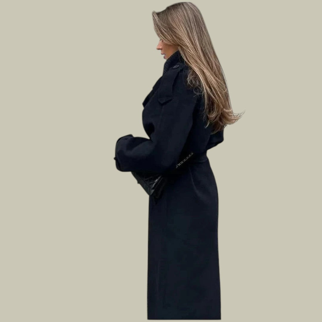 Womens Coat Double Breasted Wool Blend