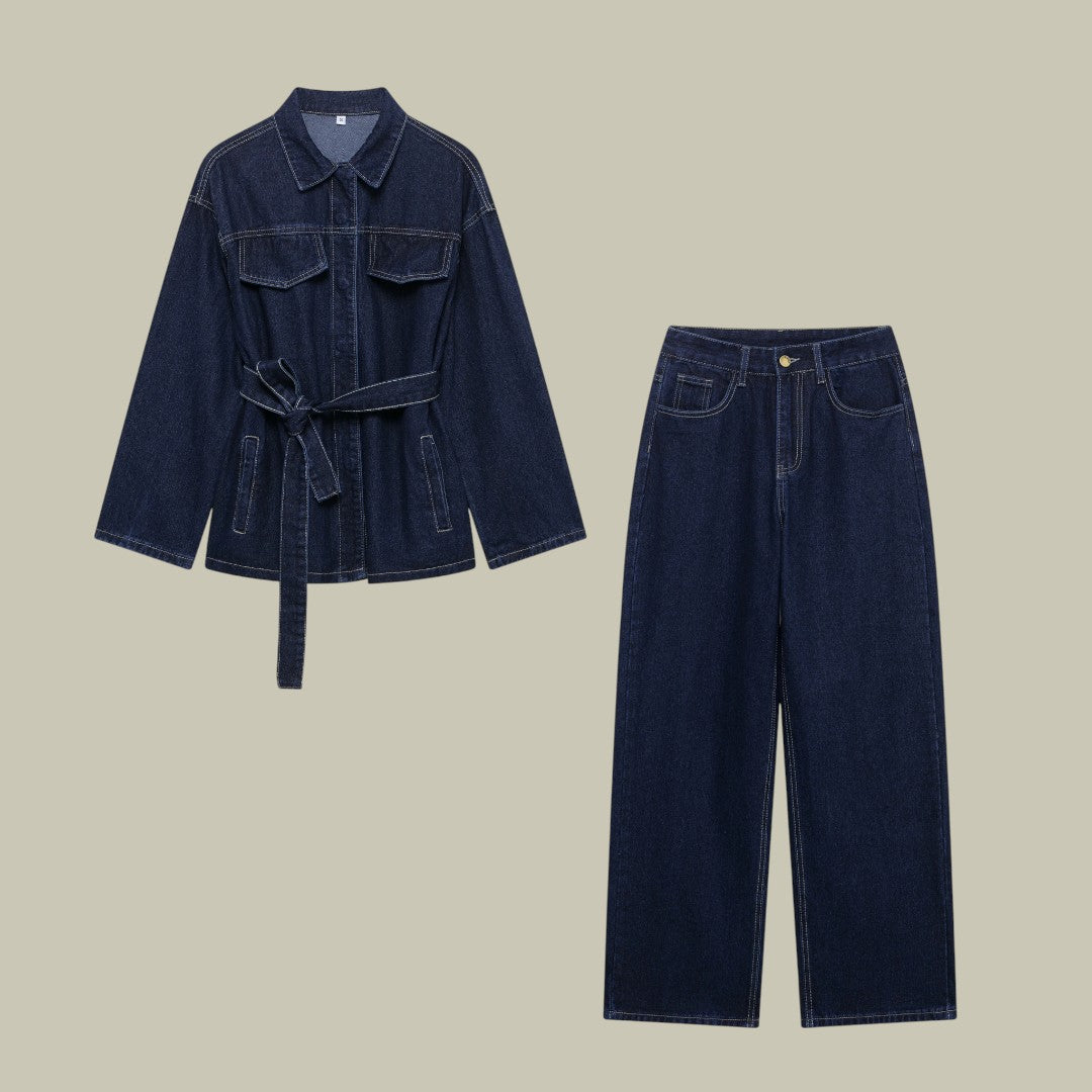Womens Denim Jacket and Pants Set